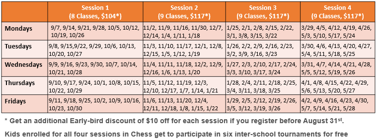 Chess Schedule